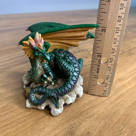 1997 WU Twin Dragon Figurine Hatching From Egg & 1998 WUI Dragon on Rock Resin - Picture 16 of 16